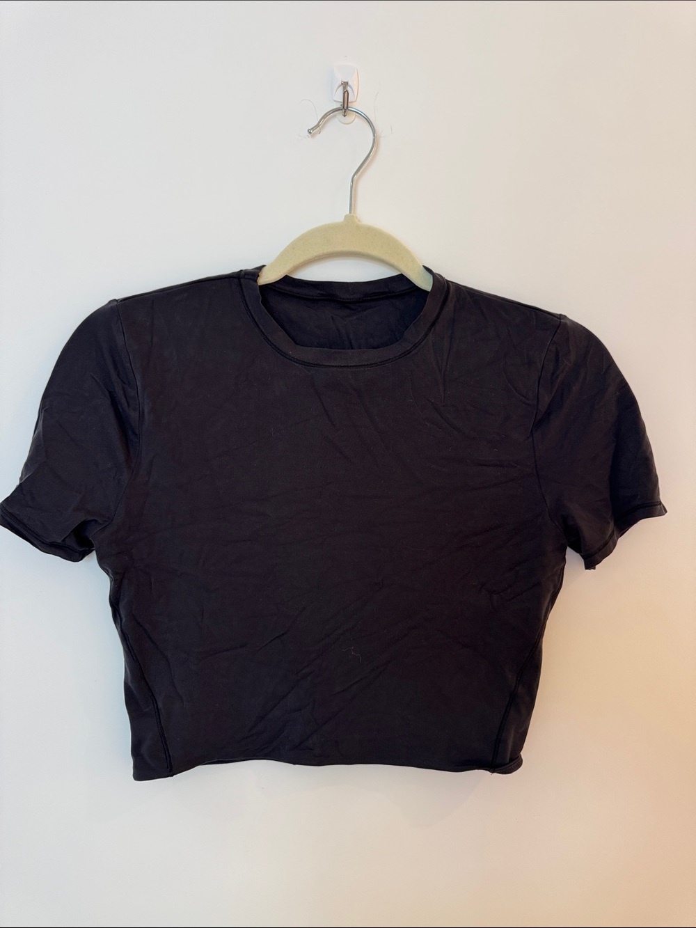 lululemon athletica Black Short Sleeve Crop Tee